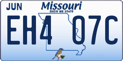 MO license plate EH4O7C