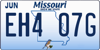 MO license plate EH4O7G