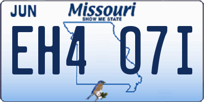 MO license plate EH4O7I