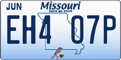 MO license plate EH4O7P