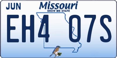 MO license plate EH4O7S