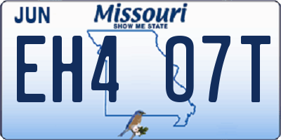 MO license plate EH4O7T