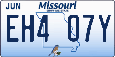 MO license plate EH4O7Y