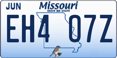 MO license plate EH4O7Z