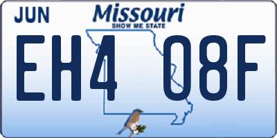 MO license plate EH4O8F