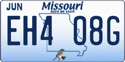 MO license plate EH4O8G