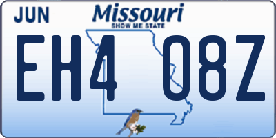 MO license plate EH4O8Z