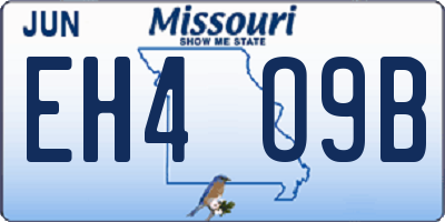 MO license plate EH4O9B