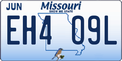 MO license plate EH4O9L