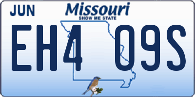 MO license plate EH4O9S