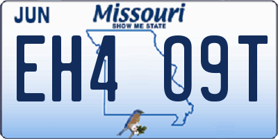 MO license plate EH4O9T