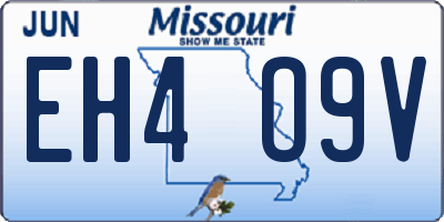 MO license plate EH4O9V