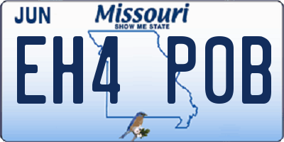MO license plate EH4P0B