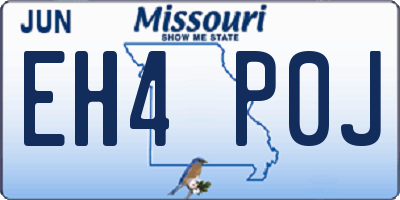 MO license plate EH4P0J