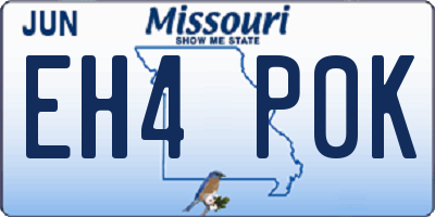 MO license plate EH4P0K