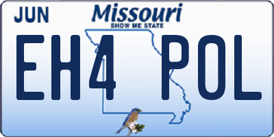 MO license plate EH4P0L