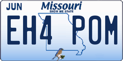 MO license plate EH4P0M