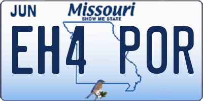 MO license plate EH4P0R