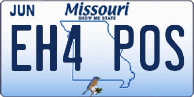 MO license plate EH4P0S