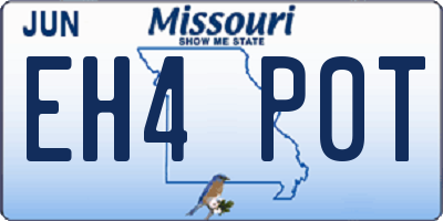 MO license plate EH4P0T
