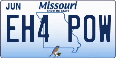 MO license plate EH4P0W