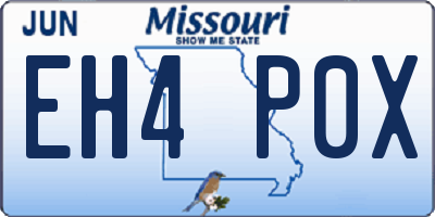 MO license plate EH4P0X