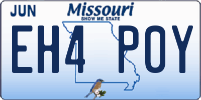 MO license plate EH4P0Y