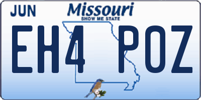 MO license plate EH4P0Z