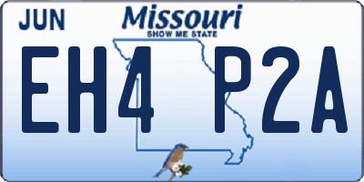MO license plate EH4P2A