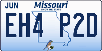 MO license plate EH4P2D