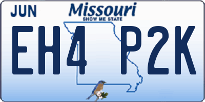 MO license plate EH4P2K