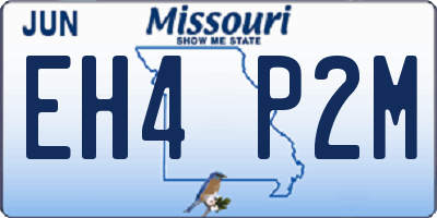 MO license plate EH4P2M