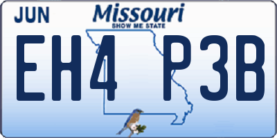 MO license plate EH4P3B