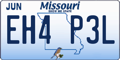 MO license plate EH4P3L