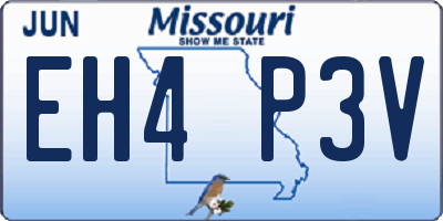 MO license plate EH4P3V