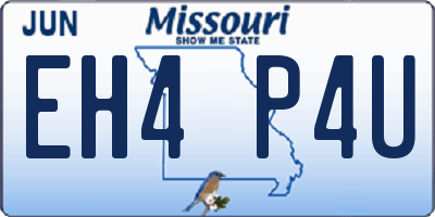 MO license plate EH4P4U