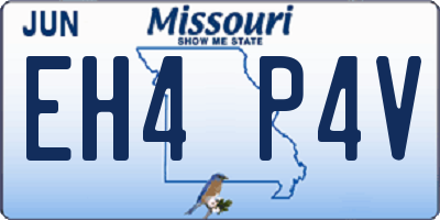 MO license plate EH4P4V