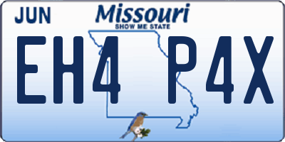 MO license plate EH4P4X
