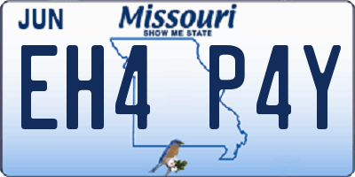 MO license plate EH4P4Y