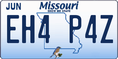 MO license plate EH4P4Z