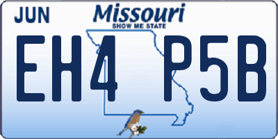 MO license plate EH4P5B