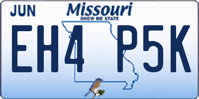 MO license plate EH4P5K