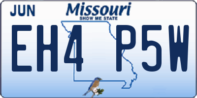 MO license plate EH4P5W