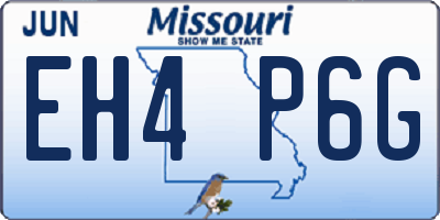 MO license plate EH4P6G