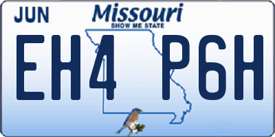 MO license plate EH4P6H