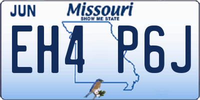 MO license plate EH4P6J