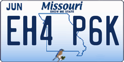 MO license plate EH4P6K