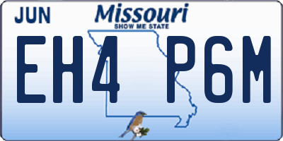 MO license plate EH4P6M