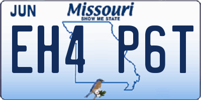 MO license plate EH4P6T