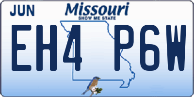 MO license plate EH4P6W